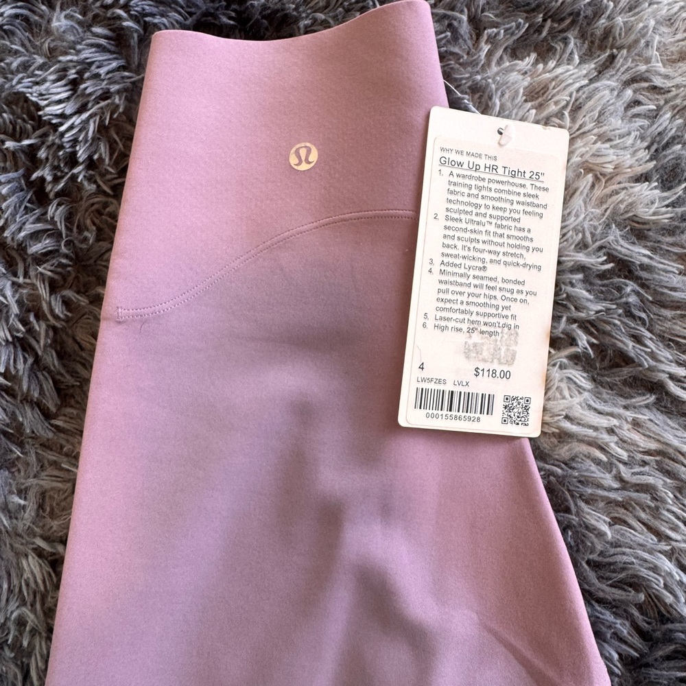 Lululemon GlowUp SHR leggings 25" Size 4 NWT